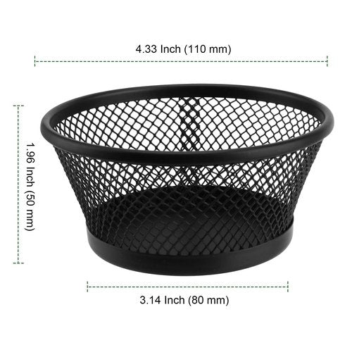 PINGEUI 20 Pack Paper Clip Holder, Metal Paperclip Holder Black Desk Paperclip Mesh Holder Binder Clip Dispenser, Round Paper Clip Holder Bulk Mesh Paper Clip Holder for Desk, Office Supplies