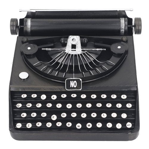 Antique Typewriter Model, Classic Manual Typewriter Model, Black Retro Vintage Portable Manual Props Model Decoration Ornaments for Home, Cafe Bar, Wine Cabinet