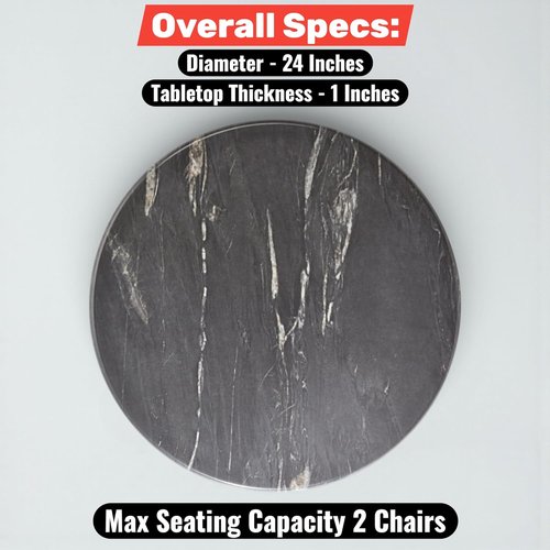 Round Commercial Table Top - Reversible Cherry/Black Laminated Design | 24-Inch Diameter for Restaurants & Cafés