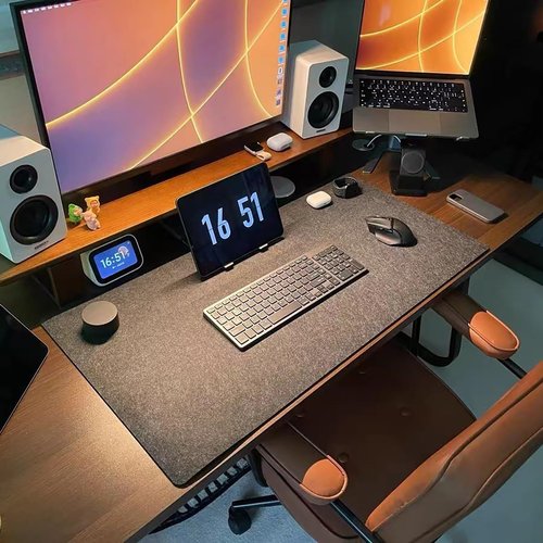 Office Felt Desk Mat, Large Keyboard and Mouse Mat, Non-Slip Desktop Protector Pad, for Keyboard and Laptop(Darkgray,100x40cm)