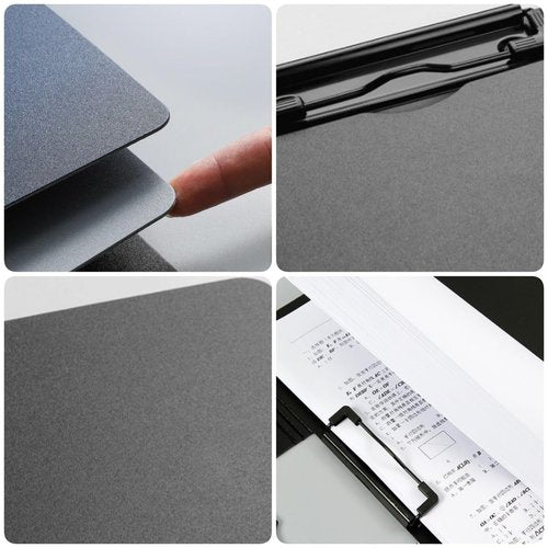Clipboard Folder - A4 Punchless Clamp Binder with Metal Clips, 360 Degree Foldable Binder Clipboards with Pen Holder, Folder Binders Clip for Letter or A4 Size, 4 Pack