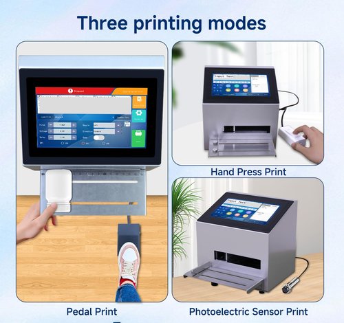 Intelligence Batch Coder with 7-Inch Touch Screen Inkjet Printer with 42ml Original Quick-Drying Ink Cartridge Inkjet coding Machine for Lot Code/Date/Time/Barcode/QR Code/Batch Number/Label/Image