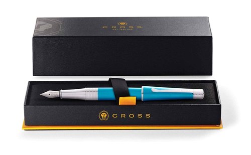 Cross Beverly Refillable Fountain Pen, Medium Nib, Includes Premium Gift Box - Translucent Teal Lacquer