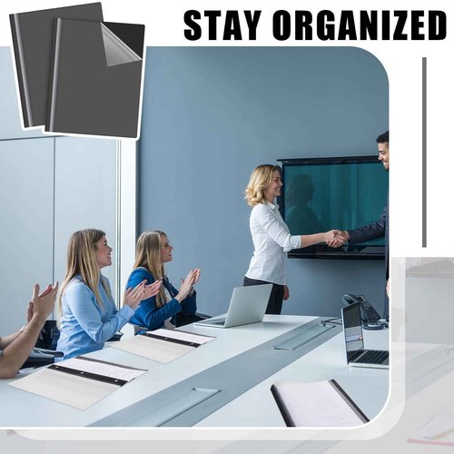 Teling 72 Pack Clear Front Report Covers Bulk Business Report Covers Plastic Presentation Folders Resume Portfolio Folder Paper Binder with 3 Prongs for Presentation Document School Office (Black)