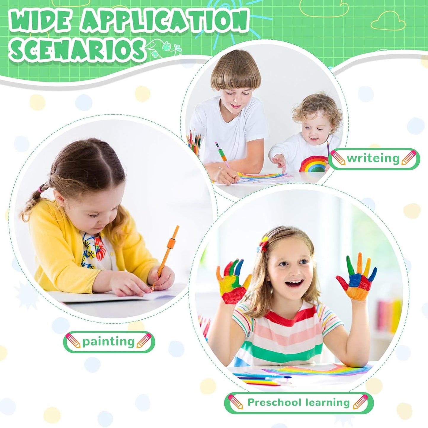 Skiennix Pencil Weights - Handwriting Aid for Kids & Special Needs | Adjustable 0.2-0.7 oz, Soothing Tones