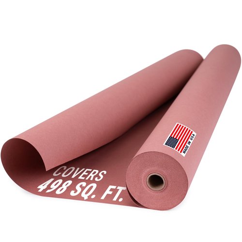 Paclord 35” x 1992” (166’) Red Rosin Paper Roll - Made in USA Thick Heavy-Duty 7 mil Masking Paper for Surface Protection from Paint, Dust, Foot Traffic - Paint Floor Covering