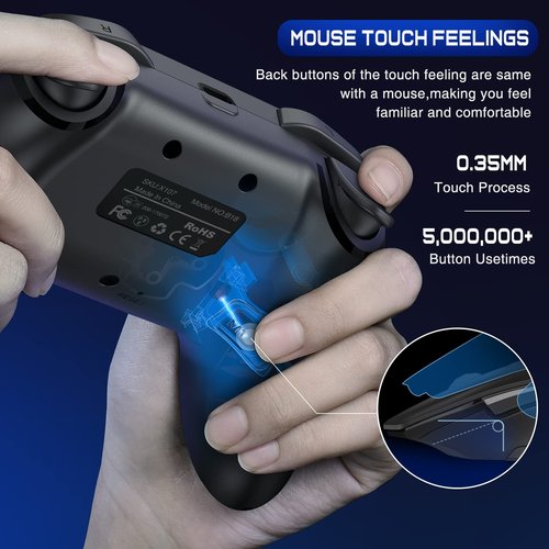 Wireless Switch Controller for Switch/Lite/OLED Controller, Switch Controller with a Mouse Touch Feeling on Back Buttons, Extra Switch Pro Controller with Wake-up,Programmable, Turbo Function