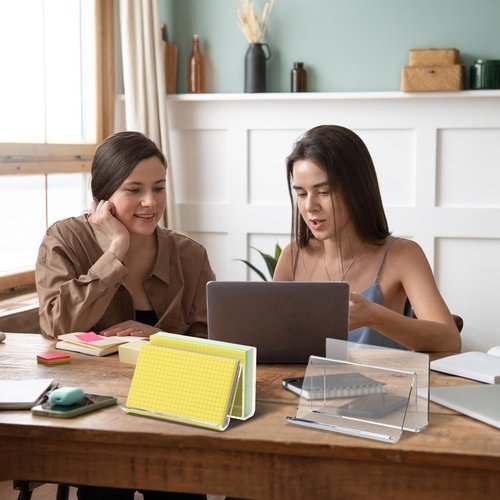 2 Pack Index Card Display Stand 4x6 Index Card Storage Box Flash Card Holder Acrylic Postcard Display Rack Notecard Organizer Business Card Stand for Desk Home Office(Transparent No Card)