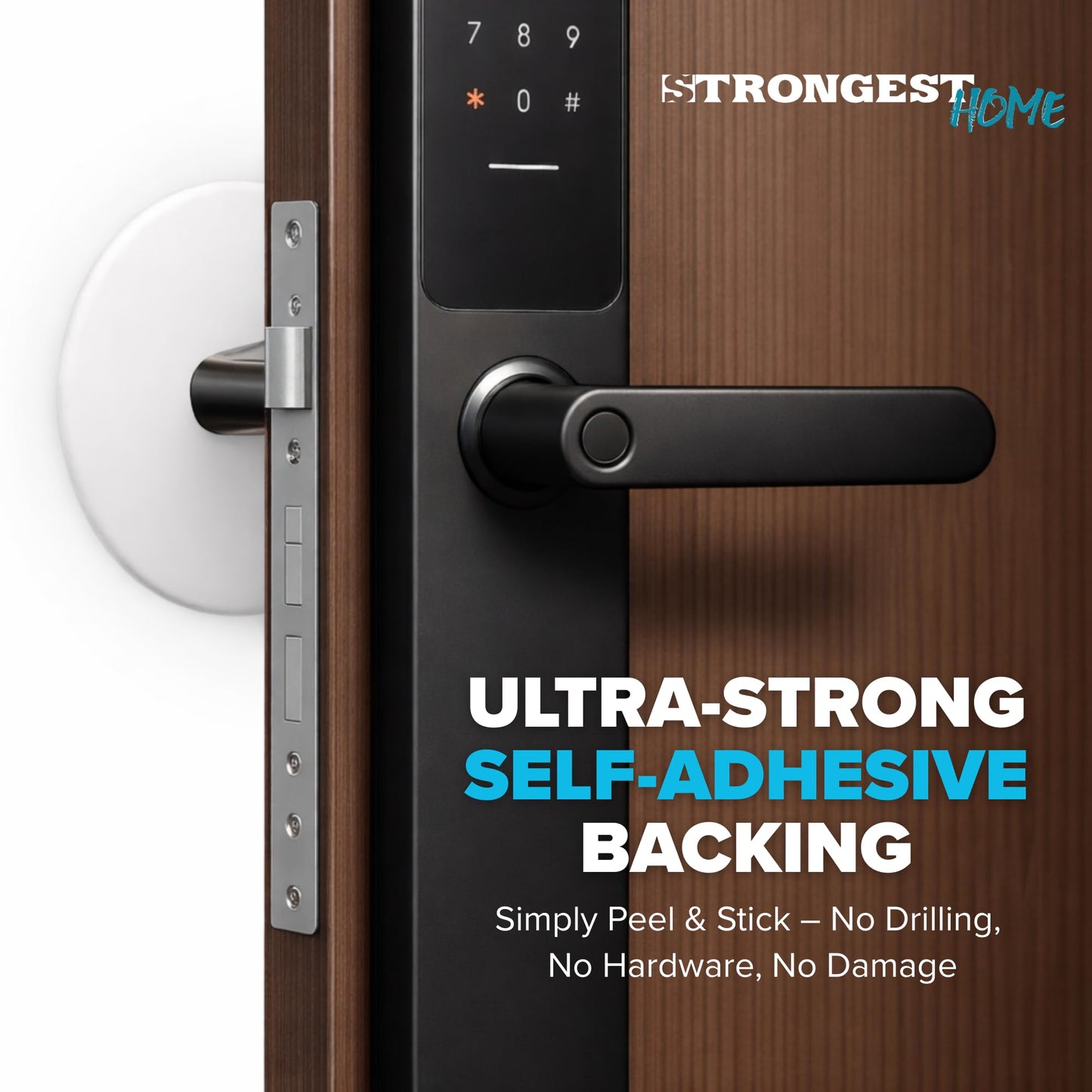 STRONGEST HOME Door Stoppers (Large) 3.15" - Door Stop for Wall with Strong Back Adhesive - Quiet and Shock Absorbent Silicone Wall Protectors from Door Knobs - Protects Every Surface (White | 5 PCS)