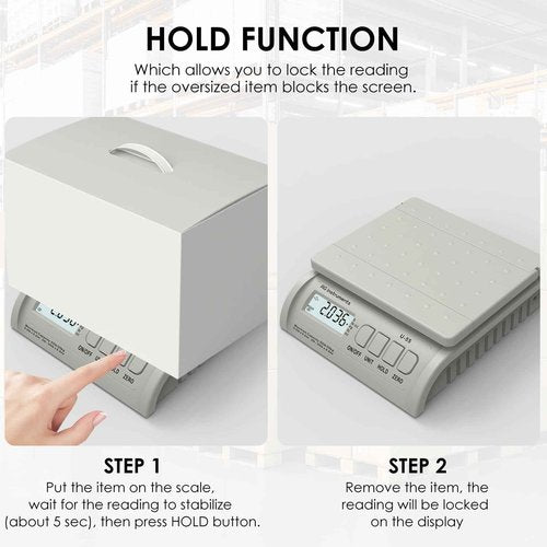 55lb x 0.2oz Digital Shipping Postal Scale with AC Adapter for Small Business, Packages, Office Home Use, UPS USPS DHL FedEx, White