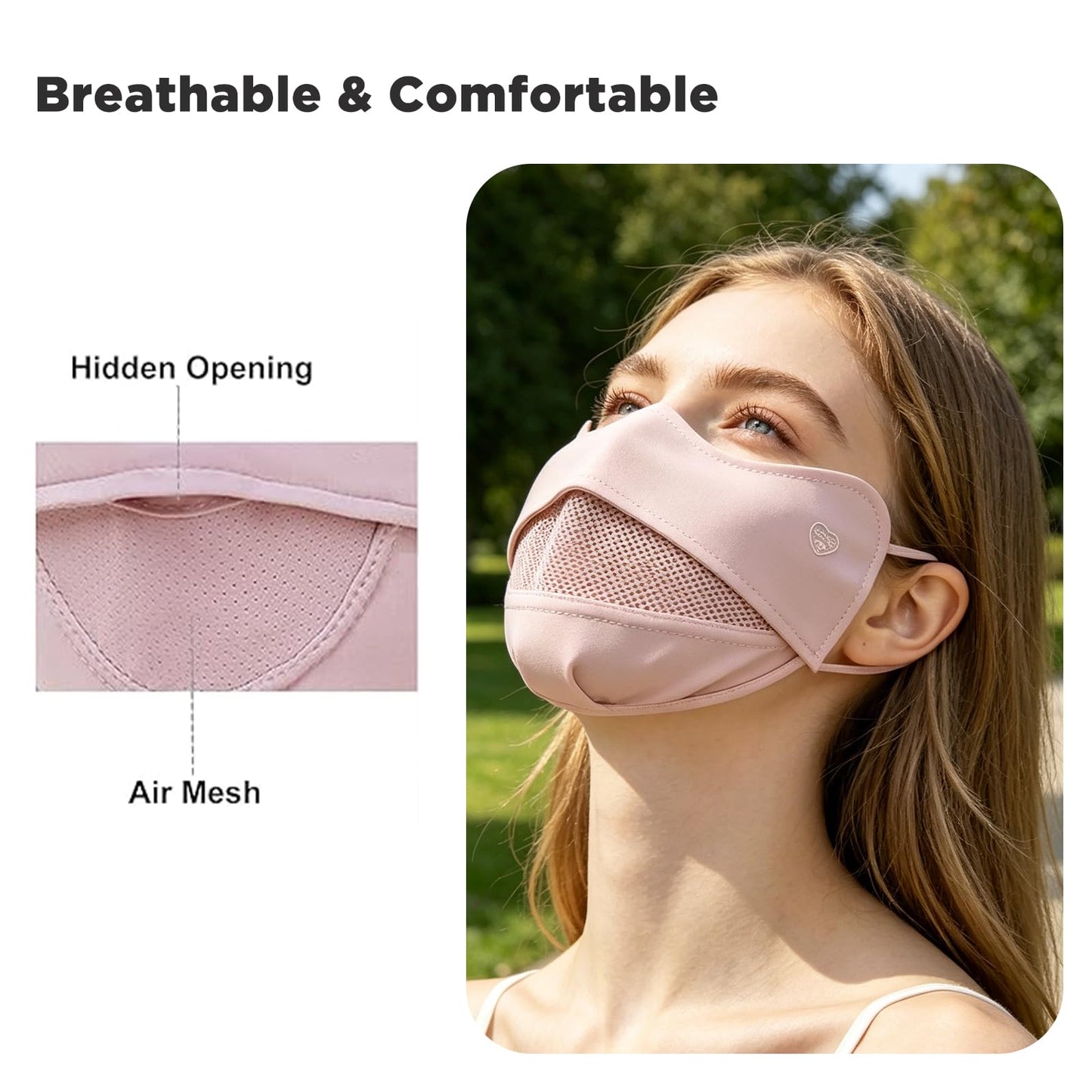 Cooling Face Mask - UV Protection Full Face Cover, Breathable Mesh for Cycling Running, Sun Mask for Women Men, Outdoor Gear