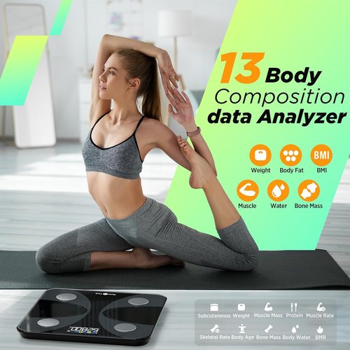 RunSTAR Digital Smart Scale - Accurate Body Weight & Fat Percentage Analyzer | Large Display, App Sync, FSA&HSA Eligible