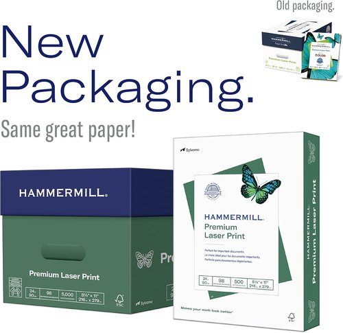 Hammermill Printer Paper | Premium 32 lb Laser Print - 8.5 x 11, 4000 Sheets, 98 Bright, Made in USA