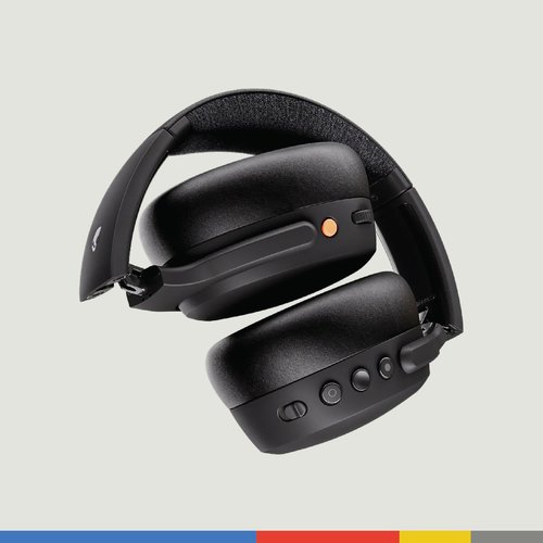 Skullcandy Crusher ANC 2 Wireless Over-Ear Bluetooth Headphones with Multi-Sensory Bass and Charging Cable, Active Noise Cancelling, Up to 60 Hours Battery, Microphone for iPhone Android - True Black