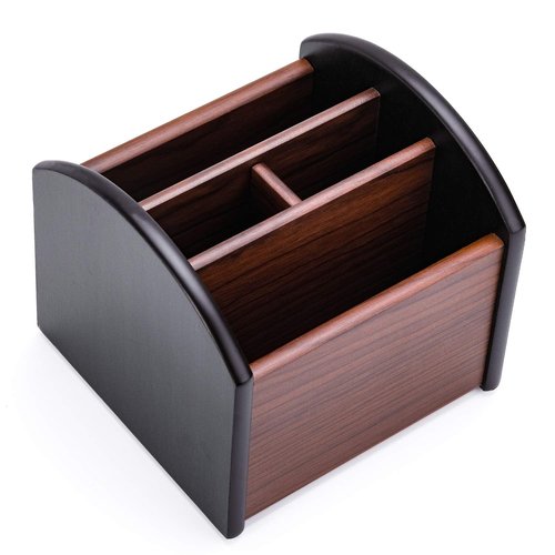 MaxGear (BUNDLE OF 2 SETS) Remote Control Holder Desk Organizer, Wood & PET, 2 Sets