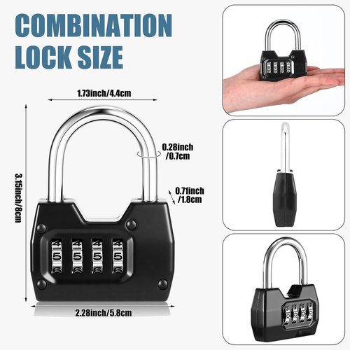 Regine Switzerland 4-Digit Combination Lock - Waterproof Wide Shackle Padlock for Outdoor Use | 12 Pack