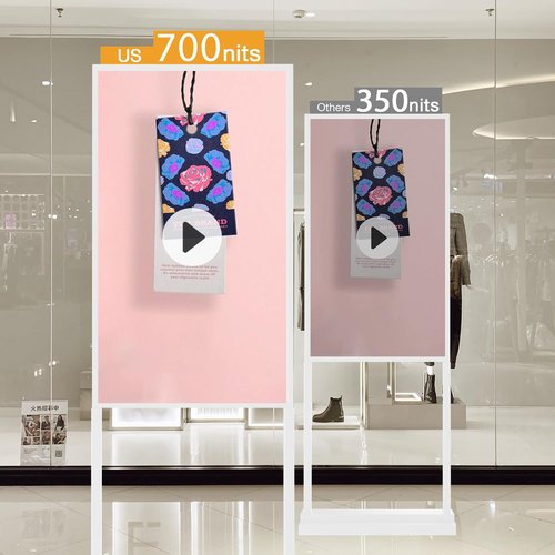Skiennix 43-Inch Digital Signage Kiosk - 4K UHD Ultra-Bright Advertising Screen | Floor Standing Retail Display