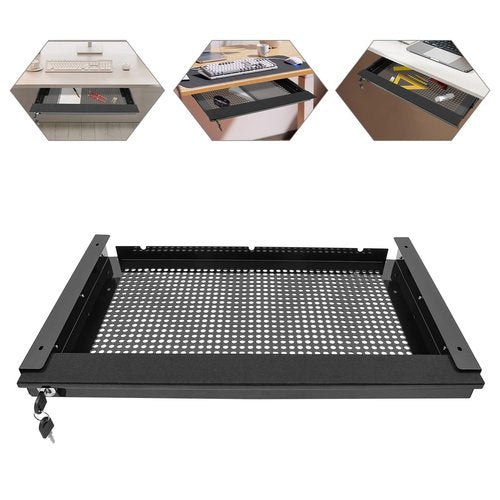 POAdwhmnr Under Desk Drawer Slide Out, Under Counter Drawers,Under Desk Pull Out Drawer