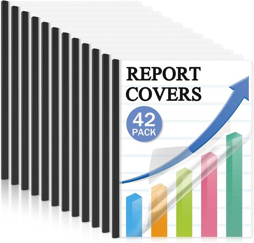 Dynta Report Covers - 42 Pack Presentation Folders for Letter Size | 70 Sheet Capacity, Black