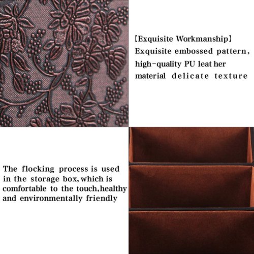 Daixers 2 Pack PU Leather Remote Control Holder Storage Container for TV Remote Phone Caddy Eyeglasses（Brown）
