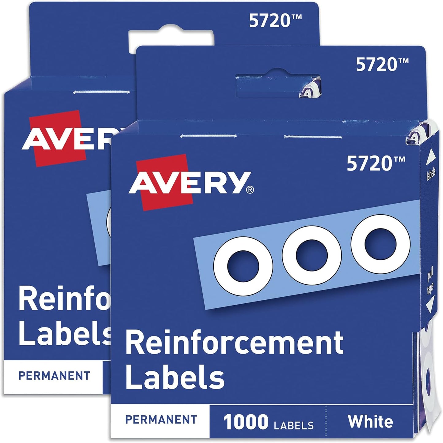 Avery Hole Reinforcement Label Stickers - White, 2,000 Total Labels for Durable Document Protection