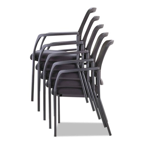 Alera ALE Mesh Guest Stacking Chair, Black