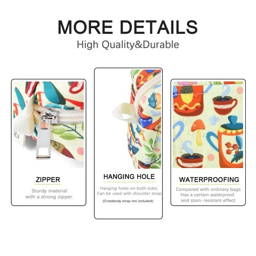 qianshan Multi-functional Portfolio Organizer, Waterproof Travel Pouch Zippered Case,Journal Supplies Storage Case for Notebooks, Make-up, Office Supplies.Yellow Teapot