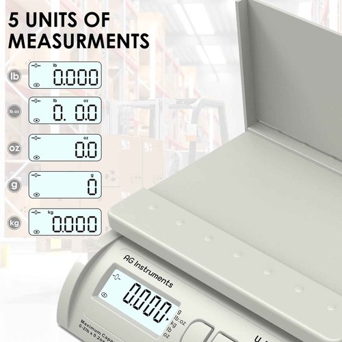 55lb x 0.2oz Digital Shipping Postal Scale with AC Adapter for Small Business, Packages, Office Home Use, UPS USPS DHL FedEx, White