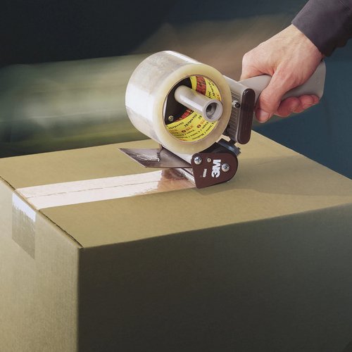 3M Scotch Low Noise Tape Dispenser H153 for Quiet or Recurrent Use, Pistol Grip Design, High-Impact Resistant, 3 in