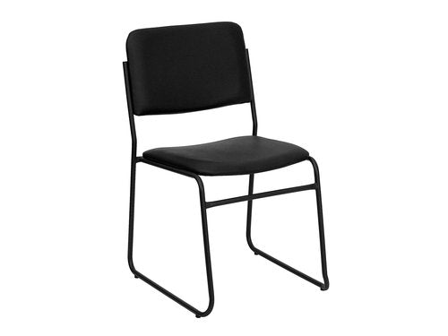 Flash Furniture HERCULES Series 500 lb. Capacity High Density Black Vinyl Stacking Chair with Sled Base