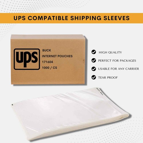 500 Pack 6.5"x10" UPS Shipping Label Sleeves – Clear Self-Adhesive Packing Slip Pouches, Waterproof Packing List Envelopes – Ideal for Shipping Documents, Mailing Labels, Invoices & Packing Slips