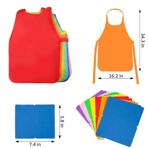 121 Pcs Art Painting Kit Supplies Set for Kids to Party - 60 Paint Brushes, 24 Acrylic Paints, 6 Wood Easels & Canvas Panels & Palettes & Aprons & Wash Pen Cup, 1 Plastic Tablecloth