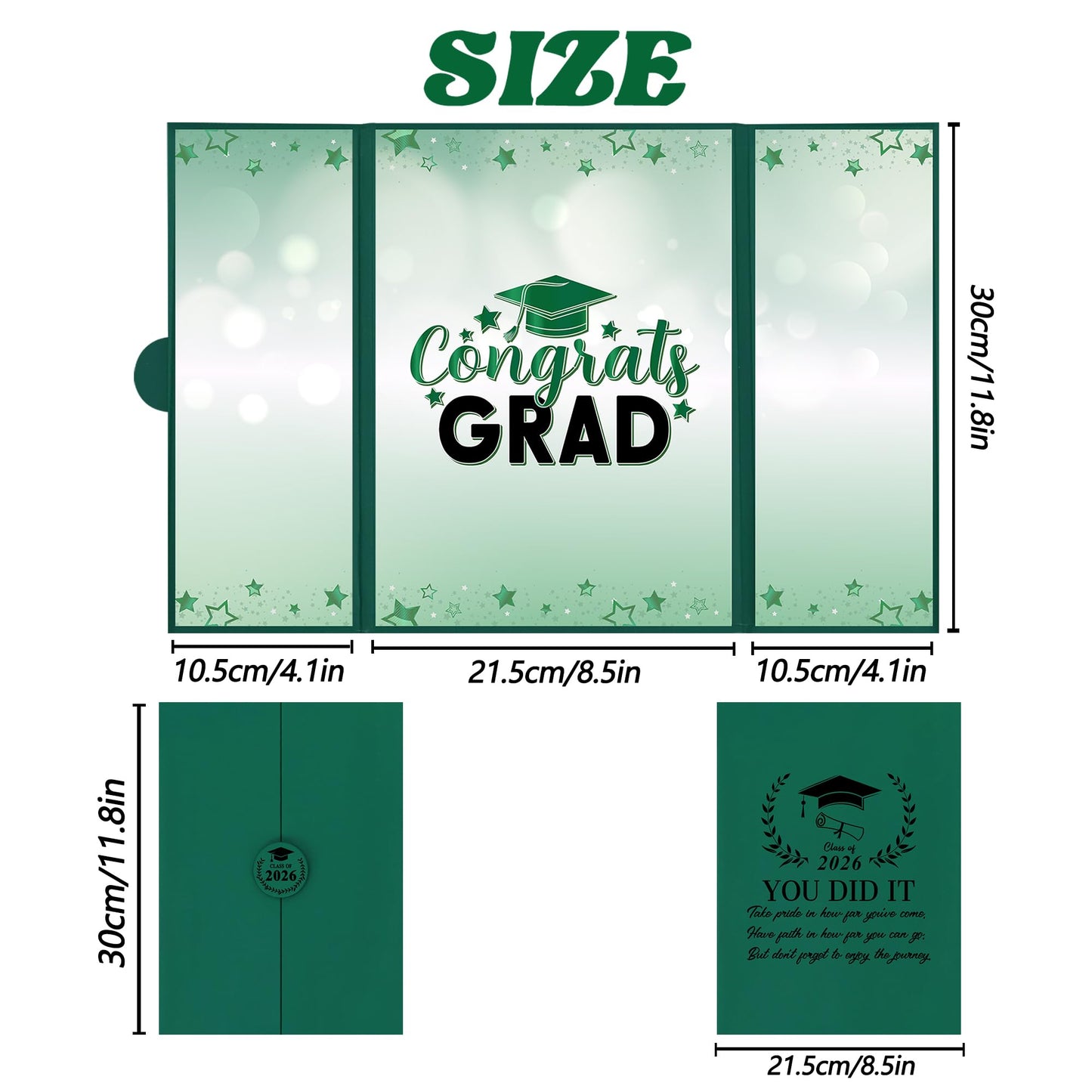 Trgowaul 2026 Graduation Party Decorations, Green Class of 2026 Guest Book Alternative, Congrats Grad Signature Certificate Board, Congrats Grad Sign, Graduation Party Supplies Favors Gifts