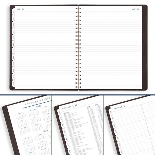 AT-A-GLANCE Planner 2025-2026 Academic, Weekly & Monthly, 8-1/2" x 11", Large, Monthly Tabs, Flexible Cover, Signature Collection, Brown (YP905A09)