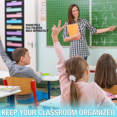 Ultimate Office WalMaster Heavy Duty, 20-Pocket Wall Chart Filing System WITH LABEL HOLDERS for Classroom and Office, File Organizer Includes Mounting Hardware & Door Hooks POCKETFILES SOLD SEPARATELY
