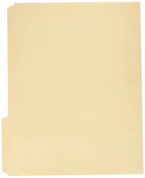 Business Source File Folder, 1/3 Cut Assorted Tab, 2-Ply, Letter, Manila