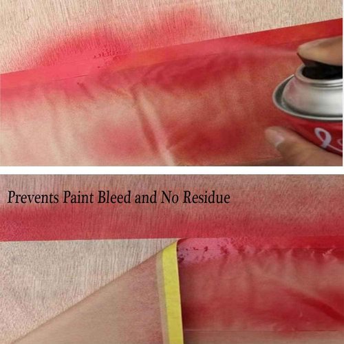 Masking Paper, Paint Masking Paper with Adhesive,20 Inch x 50 Feet Painters Paper Roll, Tape and Drape Painters Paper, for Auto Body Masking, Wall Covering and Paint Masking (6, 20 inch x 50feet)