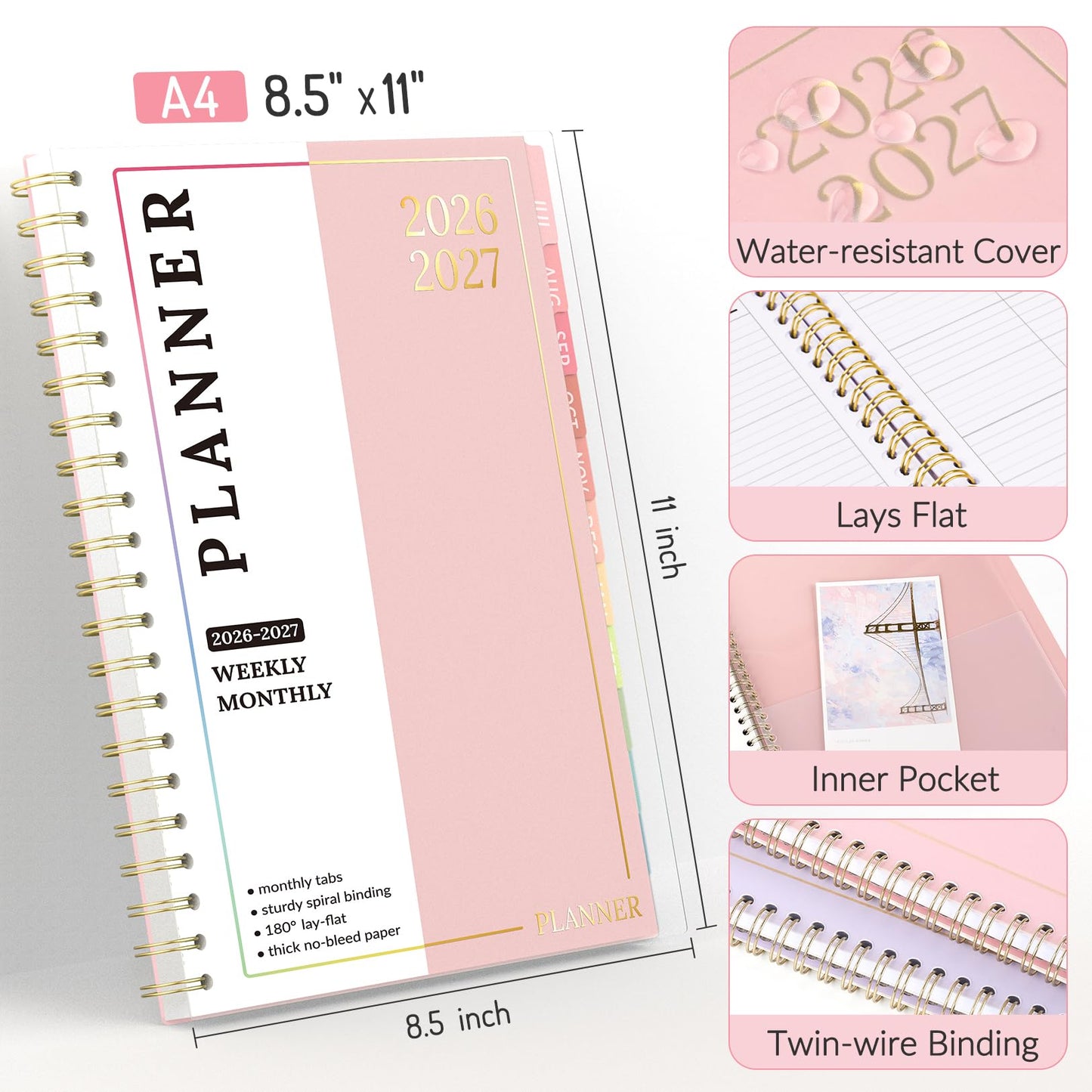 Teacher Planner 2026-2027, Forvencer Academic Planner 2026-2027, Jul 2026 - Jun 2027, 8.5"x11", Weekly & Monthly Planning Book with 7 Periods, School Agenda for Teacher Student, A4, Purple