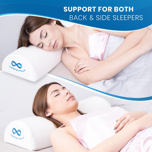 Everlasting Comfort Lumbar Support & Half Moon Pillow - Ultimate Comfort - Enhance Sleep and Office Comfort - Relieve Back Pain, Hip Pain, Knee Pain