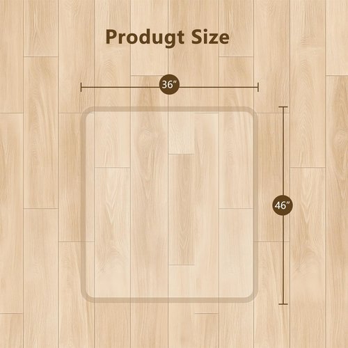 LAMCHMOR Tempered Glass Chair Mat, 36"x46" Beveled Edge Glass Clear Office Chair Mat with Polished Edge&4 Nonslip Pads Glides Smoothly, Suitable for Carpet or Hardwood Floors