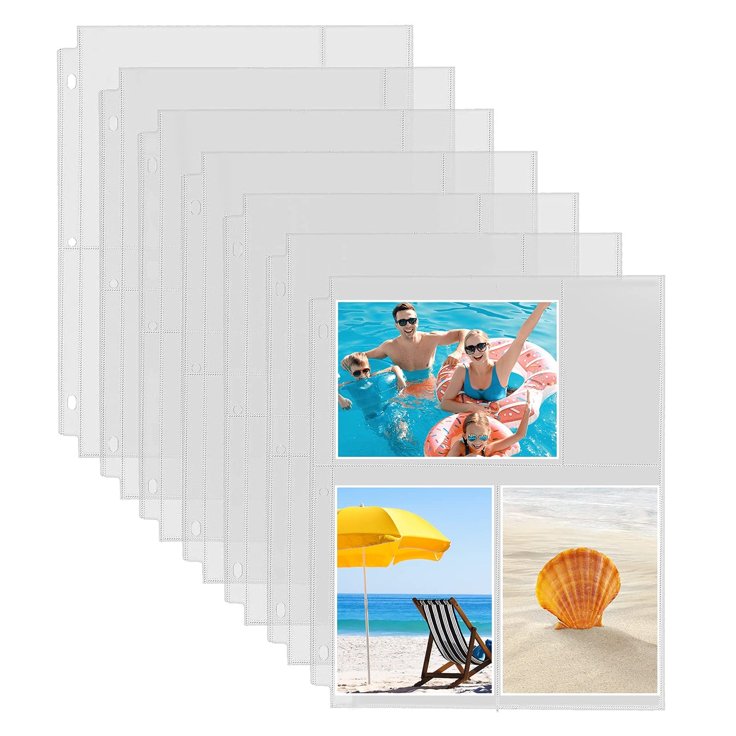 Fabmaker 30 Pack Photo Sleeves for 3 Ring Binder - (4x6, for 180 Photos), Archival Page Protectors, Clear Plastic Refill Pages, Postcard Sleeves, Acid-Free