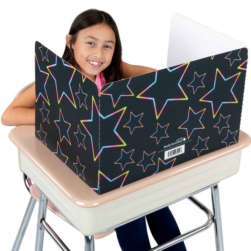 Really Good Stuff Standard Neon Pop Privacy Shields Set of 12 Matte for Student Desks - Enhance Focus and Eliminate Distractions in Classroom or at Home