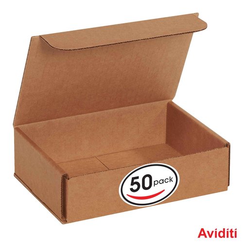 Aviditi Brown Kraft Corrugated Cardboard Mailing Boxes, 7 x 5 x 2 Inches, Pack of 50, Crush-Proof, for Shipping, Mailing and Storing