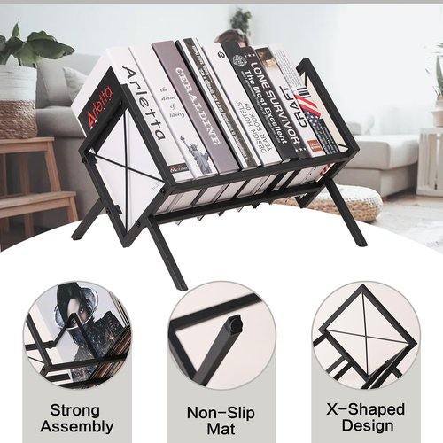 ZBBCTUS Vinyl Record Storage Holder,80-100 LP Vinyl Holder Rack,Album Storage Rack,Records Display Shelf Organizer For Magazine,Book,Files