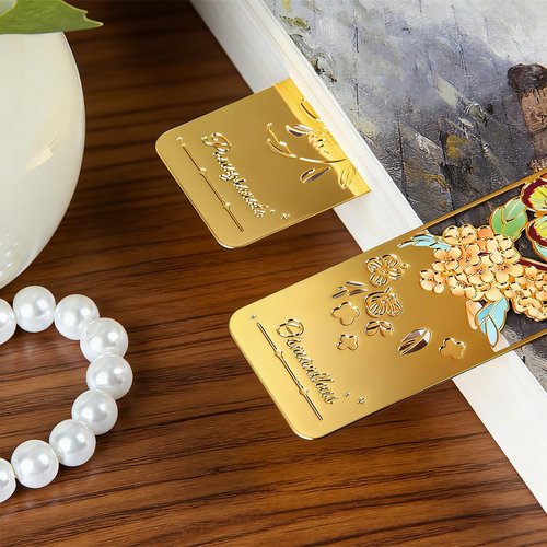 Kinsound Flower Bookmarks with Tassel - Cute Hollow Butterfly Design | 3-Piece Set for Book Lovers