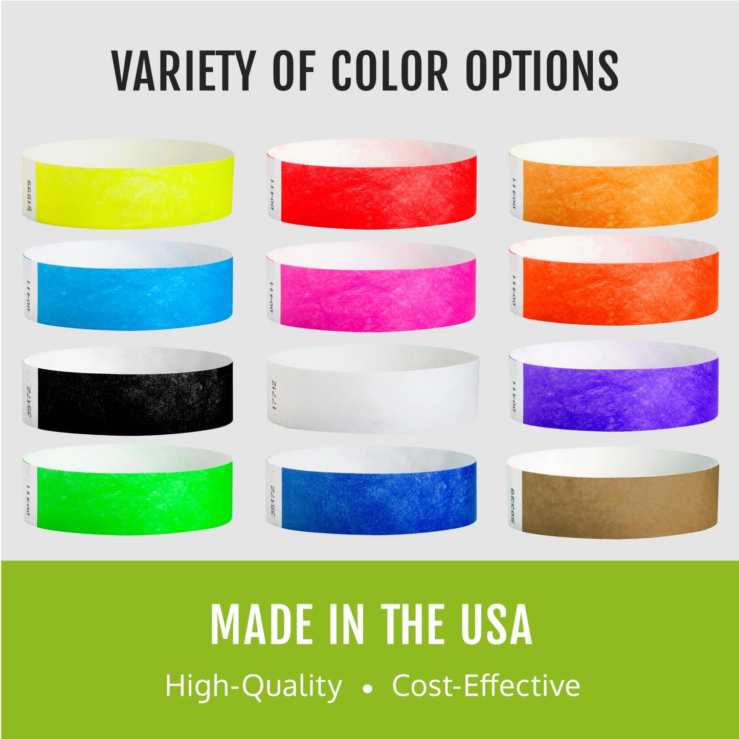 1,000 WristCo Tyvek Wristbands for Events – 5-Color Variety Pack – Tamper-Proof Design Prevents Reuse – Premium-Grade Bracelets for Hospital & Medical ID, Party, VIP Identification