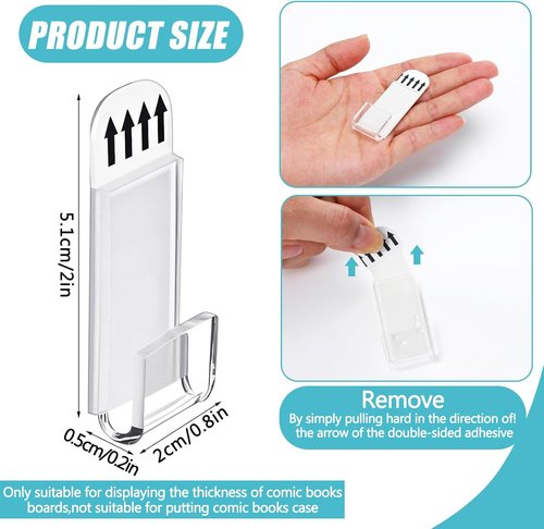 Chunful Comic Book Wall Display Shelves - 24 Pcs Clear Floating Frame Holders | Invisible Self-Adhesive Design