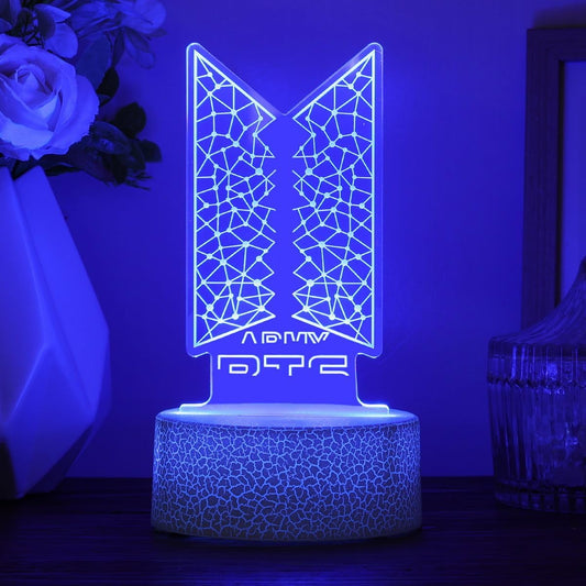 Bangtan Boys LED Acrylic Night Light - 7 Color Options for Bedroom Decor | Perfect Gift for Fans