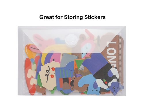 YESSART 3x5 Plastic Envelopes Hook Loop Closure Coupon Receipt Storage Holder 20 Pack