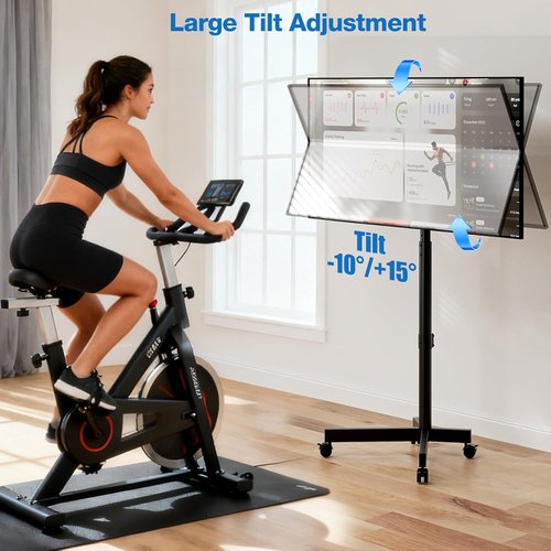 Mobile TV Cart - Adjustable Floor Stand for 13-55 Inch TVs | Tilt Mount, Holds Up to 77 lbs